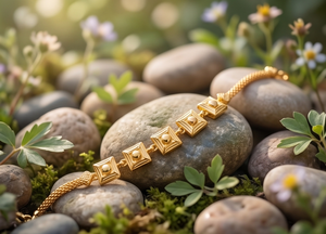 DIVYORO Pulsera clásica geométrica con bloques dorados para mujer, para graduación y boda - Product Image 4