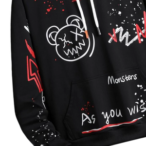 Sweat-shirt à capuche surdimensionné personnalisé avec imprimé graffiti, streetwear, sweat-shirt à capuche en polaire graphique pour hommes et femmes - Product Image 6
