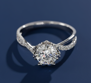 Anillo de Compromiso con Diamante Cultivado en Laboratorio, Certificado IGI, Corte Redondo de 1.23ct, Oro Blanco con Baño de Rodio, VVS2 F, Venta al Por Mayor - Product Image 1