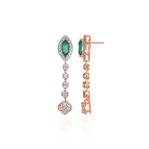 Luxury Green Marquise Crystal Long <b>Dangle</b> <b>Earrings</b> with Brilliant Clear Stone Halo Multi-Link Round Crystal <b>Earring</b> - Product Image 3