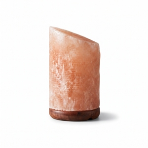 Lámpara de Sal Cilíndrica Rosa Natural con Diseño Inclinado Distintivo para Iluminación Decorativa de Mesa y Estilo Interior Premium - Product Image 1