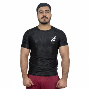 Fabricante de Camisetas de Compresión con Logotipo Personalizado para BJJ, Manga Corta, Ropa Deportiva Transpirable, Rush Guards - Product Image 1