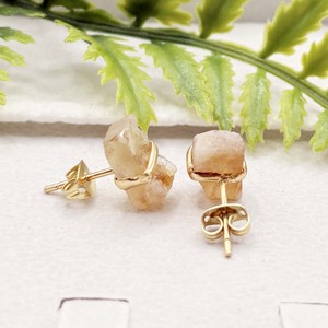 Raw Moonstone <b>Stud</b> <b>Earring</b> Center Bezel <b>Set</b> Handmade Natural Gemstone June Birthstone Jewelry Gift for Women - Product Image 3