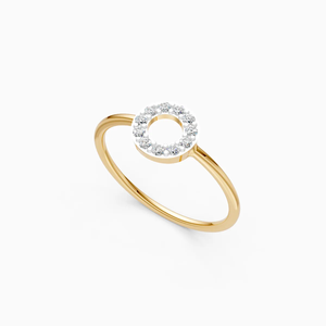 Anillo Halo Circular con Diamantes Cultivados en Laboratorio de 0.121 Quilates en Oro Rosa de 14K, Oro Blanco, Oro Amarillo - Product Image 3