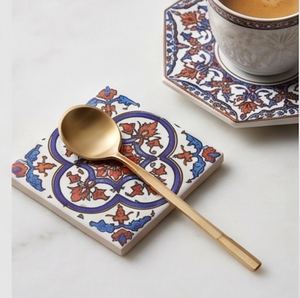Cuillère ronde moderne en acier inoxydable doré avec long manche pour table à manger cuisine servant des desserts et des soupes - Product Image 3