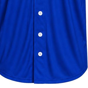 Camiseta de Béisbol Azul Rey para Mujer, Manga Corta, Cuello en V con Botones, Ribete Blanco y Bordado para Deportes de Equipo - Product Image 6
