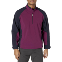 Veste coupe-vent sportive pour homme à col montant, manches longues, avec blocs de couleur et fermeture éclair quart de tour