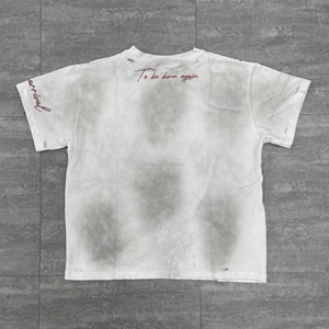 T-shirts Oversize Personnalisés 100% Coton Épais Impression DTG Graphique Effet Délavé au Soleil Délavé à l'Acide Strass Effet Vieilli - Product Image 1