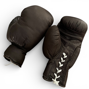 Gants d'entraînement rétro en cuir de vachette marron foncé, modèle Geoffrey Vintage TT, 12 oz, à lacets, écologiques, rembourrés à la main, pour la gym et le fitness - Product Image 2