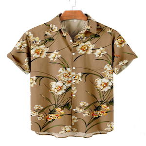 เสื้อเชิ้ตผู้ชายไซส์ใหญ่สไตล์วินเทจลายฮาวายแขนยาวพิมพ์ลายดอกไม้เสื้อผ้าผู้ชายแบบสั่งทำได้ - Product Image 2
