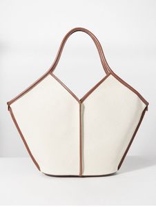 Sac fourre-tout en toile personnalisé avec poignée en cuir, sac à main à bandoulière grande capacité, sac tendance pour femme pour un usage quotidien, sac fourre-tout en toile 100% coton - Product Image 1