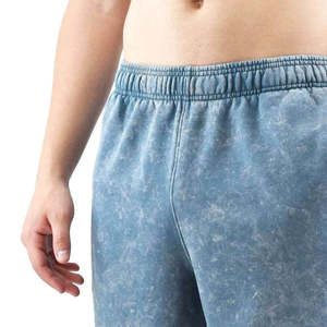 Shorts Bermuda en Coton Lavé pour Homme, Taille Mi-Haute Élastique, Style Décontracté, Tissu Tricoté Respirant avec Poches - Product Image 5