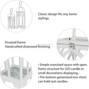 Faroles de Madera Rústicos Hechos a Mano con Marco de Ventana de Iglesia, Suministro Directo de Fábrica, para Decoración del Hogar y Jardín, Elegantes Velas para el Día de San Valentín - Product Image 2