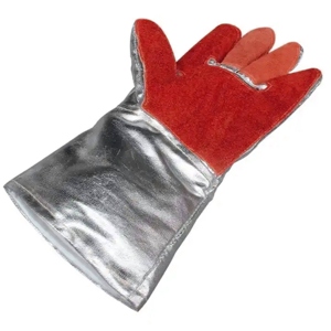 Industrial Work Aluminum Foil Heat <b>Fire</b> Resistant Welding Gloves Leather Safety Gloves with Hand Protection - Product Image 5
