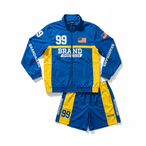 Hot Selling OEM Factory Custom Embroidery Logo Lightweight Workout Clothing Oversized Tracksuit Nylon Windbreaker <b>Set</b> - Product Image 1