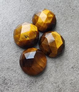 Piedra Preciosa Suelta de Ojo de Tigre Natural, Corte Redondo, Fondo Plano, Calibrada para Joyería - Product Image 5