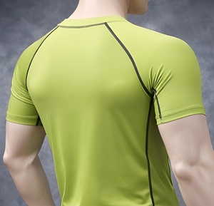 Camiseta Deportiva de Compresión para Hombre, Ajustada al Cuerpo, de Algodón y Elastano, para Gimnasio, Entrenamiento, Running, Ropa Deportiva de Alto Rendimiento, Venta al Por Mayor - Product Image 3