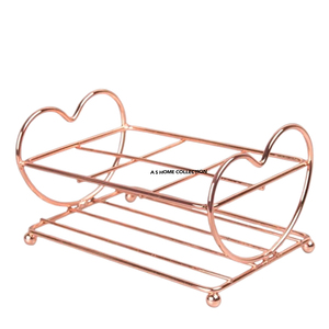 Organizador de Baño en Forma de Corazón Color Oro Rosa, Estantes y Unidades de Almacenamiento de Acero Inoxidable, Cesta para Ducha de 2 Niveles - Product Image 1