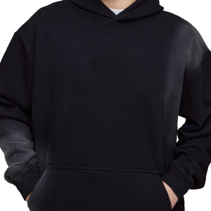 Sudadera con Capucha Extra Grande, Color Sólido, Felpa de Algodón, Informal, para Otoño, Tejida, Transpirable, con Bolsillos - Product Image 3