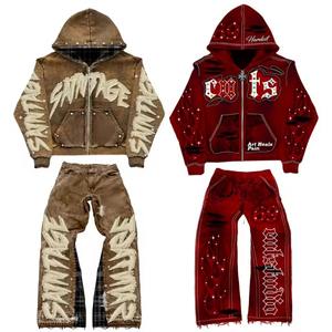 Ensemble de survêtement personnalisé pour homme, pantalon de jogging imprimé, coupe ample, grande taille, collection hiver - Product Image 6