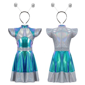 Disfraz de alienígena para niñas de 6 a 16 años con divertido accesorio de diadema de alienígena para carnaval, fiesta de cumpleaños, actuación en el escenario - Product Image 3