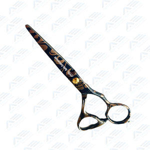 Ciseaux de coupe de cheveux en acier et métal personnalisés Ciseaux de coiffeur professionnels avec finition de couleur personnalisée et vis réglable en or - Product Image 2