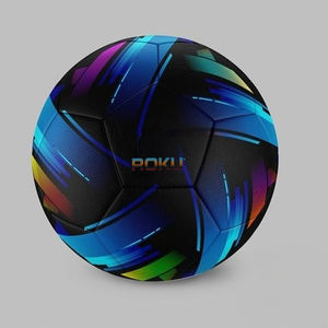 Balón de fútbol negro personalizable de alta calidad para entrenamiento de adultos OEM ODM PU cuero ecológico vejiga de goma con logotipo impreso - Product Image 2