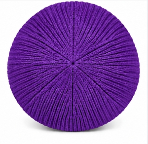 Gorro de Punto Acanalado Morado Unisex, Gorro de Invierno de Color Sólido Tejido a Máquina - Product Image 4