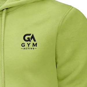 Sweat à capuche unisexe tricoté GYM Active pour homme, motif lettres, 340 GSM, avec cordon de serrage, 100 % coton, prêt pour l'hiver, numérique - Product Image 3