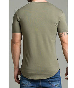 T-shirts décontractés pour hommes à manches courtes et col rond, coupe régulière, style Hip Hop, 100 % coton tricoté, écologiques, service OEM – Collection Été 2026 - Product Image 4