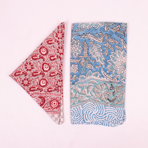 Paisley Block Print Handmade Cotton <b>Square</b> <b>Scarf</b> Floral Print Skin-Friendly Boho Style Hair Bandana Unisex & Pets - Product Image 5