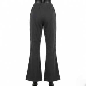 Pantalones Deportivos de Mujer Premium con Estampado de Llamas y Pedrería, Cintura Alta, Pierna Ancha, Estilo Casual Urbano, Joggers de Algodón Suave a la Moda - Product Image 2