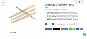 Paquete de 3 Palitos de Gamuza Semicirculares para Pulir Joyas, Herramienta de Pulido para Joyería, Herramientas Manuales |   N.° de artículo GS-34G - Product Image 2