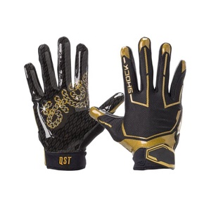 New Arrival Custom Design Leather <b>Grip</b> Full Finger Football Receiver <b>Gloves</b> Customized Logo Adults Outdoor American Football QST - Product Image 2
