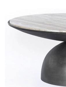 Mesa de centro con acabado antiguo de aluminio y metal hecho a mano de excelente calidad con tapa de mármol, mesa de decoración del hogar, muebles elegantes - Product Image 6