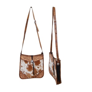 Sac à main en cuir véritable fourrure de vache avec sac à main Design Cowgirl, sac à bandoulière Floral de Rodeo International, meilleure vente - Product Image 2