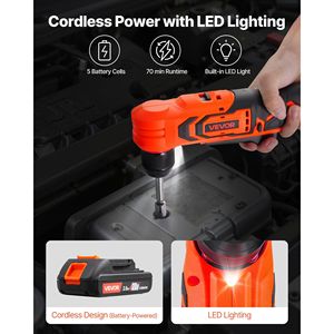 Trapano a batteria ad angolo retto da 3/8 di pollice con motore brushless a 90 gradi, caricabatterie e clip da cintura - Categoria Trapani Elettrici - Product Image 4