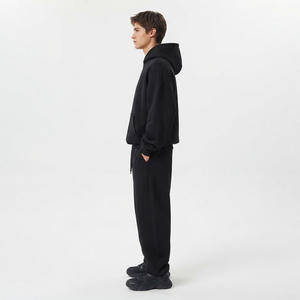 Chándal holgado de felpa para hombre, 100% algodón, corte holgado, hombros caídos, peso pesado 420 GSM, ropa de calle de invierno, chándal oversize para hombre - Product Image 3