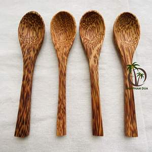 Ensemble de couverts réutilisables en bois de coco, écologiques, cuillère, fourchette, couteau, fabrication en usine - Product Image 5