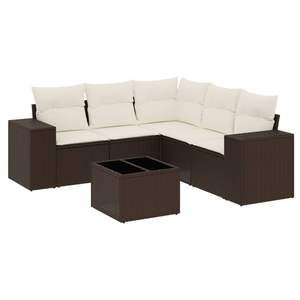 Conjunto de Sofá Modular para Jardín de Ratán PE Marrón con Cojines de Espuma de Alta Densidad, Muebles de Exterior de Diseño Contemporáneo - Product Image 4