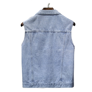 Mens Breathable Eco-Friendly Washed <b>Denim</b> <b>Vest</b> Spring Outerwear Casual Windproof White Color <b>Denim</b> Jeans Sleeveless <b>Jackets</b> - Product Image 4