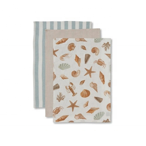 Serviettes de thé en coton 100% personnalisées, brodées, 50x75cm, motif abstrait de golf corail, 120GSM, recyclables, qualité d'exportation OEM - Product Image 1