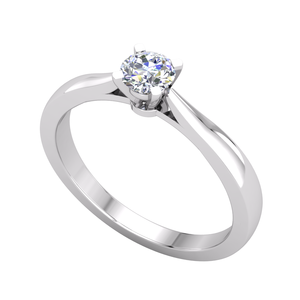Anillo de Mujer Divya Creations de Alta Demanda, Plata 925 con Baño de Rodio, Diamante Cultivado en Laboratorio de Corte Brillante de 0.25ct con Certificación IGI - Product Image 1