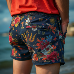 กางเกงมวยไทยผู้ชายแฟชั่น นุ่มสบาย ยืดหยุ่น ทรงสปอร์ต 100% โพลีเอสเตอร์ แห้งเร็ว ระบายอากาศดี สินค้ามาใหม่ - Product Image 1