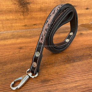 Nouvelle laisse de chien en cuir usiné à la main personnalisée laisse de chien en cuir gravé occidental laisse de chien Durable avec poignée laisse de chiot mignon - Product Image 2