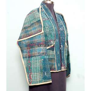 <b>Lightweight</b> Knitted Bohemian Kantha Reversible Eco-Friendly <b>Jacket</b> Colorful Handmade Embroidered Cotton for <b>Women</b> Winter <b>Summer</b> - Product Image 3
