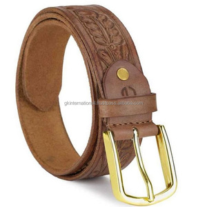 Cinturón de cuero vaquero occidental para hombre, cinturón de cuero occidental personalizado de alta calidad con diseño floral hecho a mano - Product Image 2