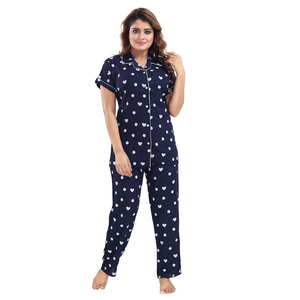 Ropa de dormir extragrande para mujer, diseño personalizado a la moda, estampado elegante, cuello vuelto, cómoda ropa de dormir para mujer - Product Image 1