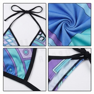 Ensemble bikini 2 pièces NORTH APPROACH pour femme, haut dos nu, bas à nouer sur les côtés, imprimé géométrique, maillot de bain à séchage rapide - Product Image 4
