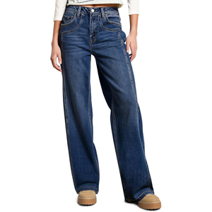 Women's Denim Jeans High Waist Straight Leg Regular Fit Medium Rise Breathable Eco-Friendly Summer Casual Wear Light Color Pants - Product Image 2